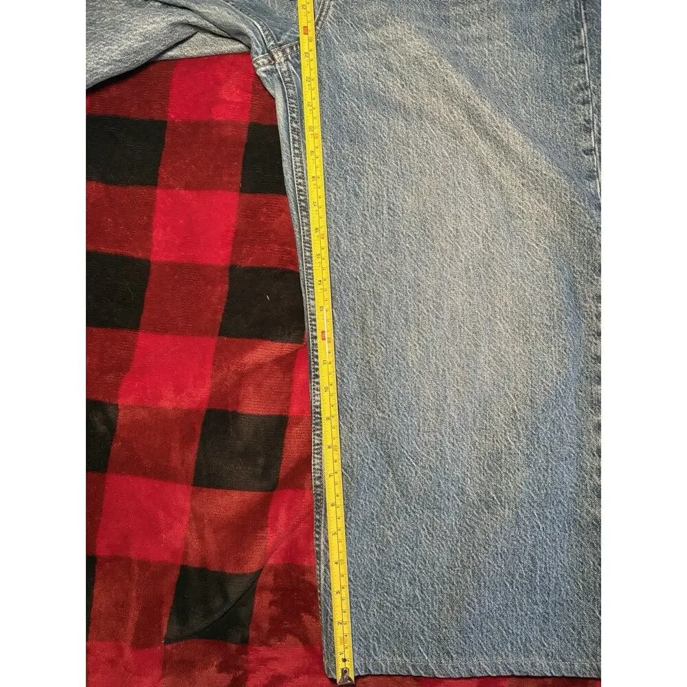 Abercrombie & Fitch Curve Love Low Rise Wide-Leg Loose Blue Denim Jeans size 30